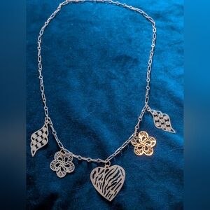 Silver Tone Paperclip Chain Necklace